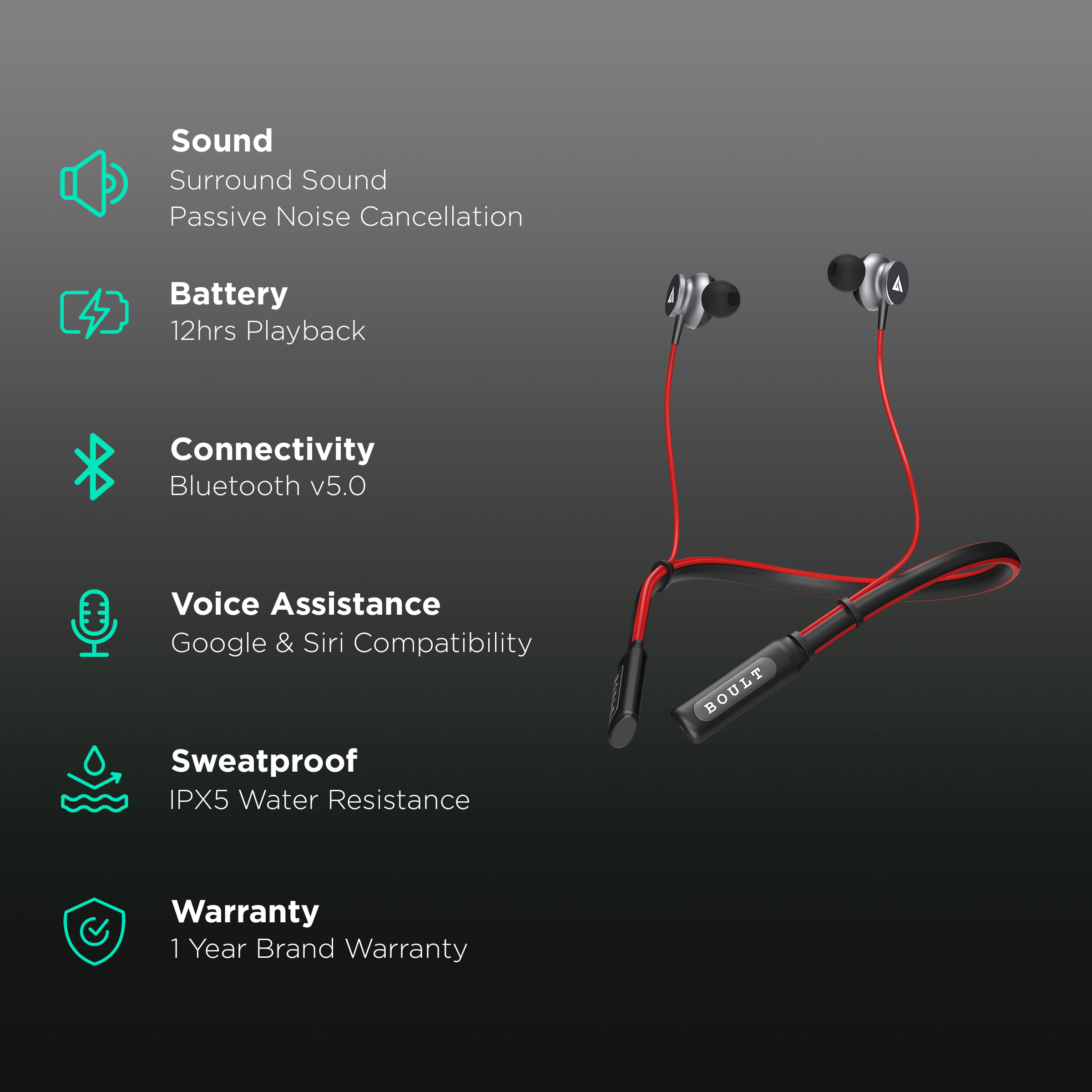 Boult curve neckband cheap battery